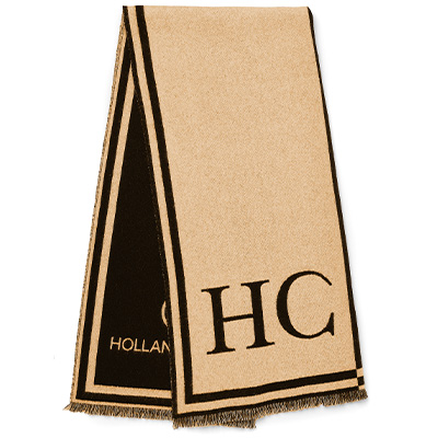 Regency Monogram Scarf (Black Camel)