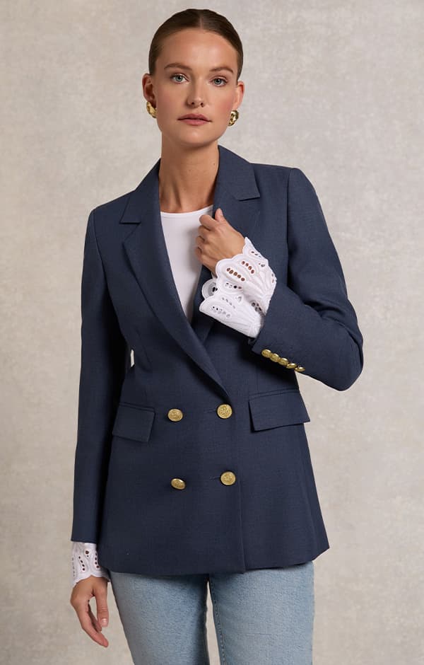 Double Breasted Blazer (Denim)