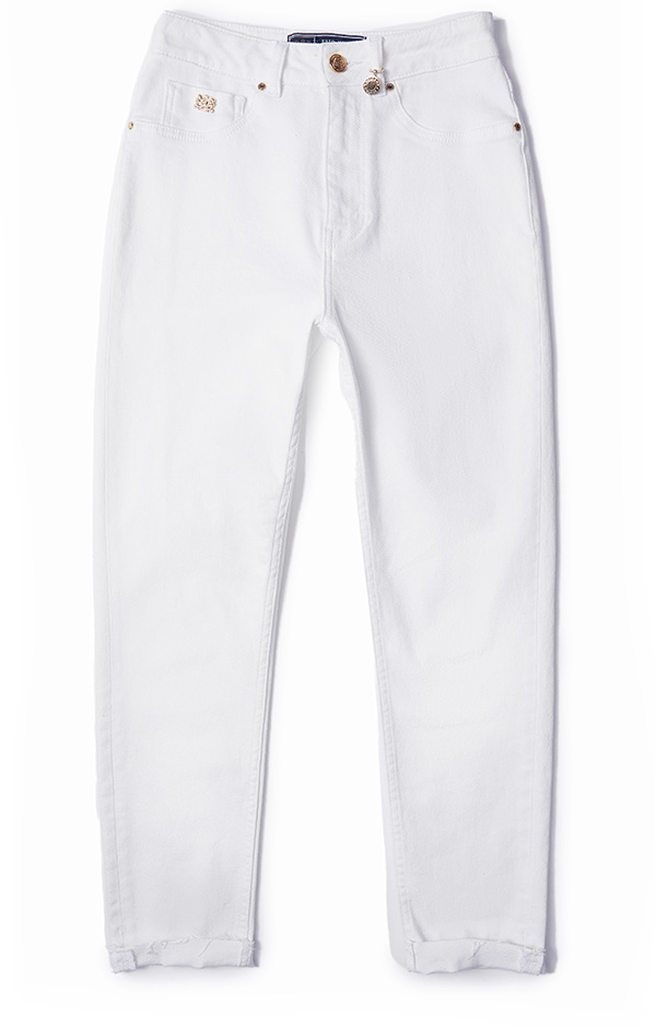 High Rise Slim Jean (White)