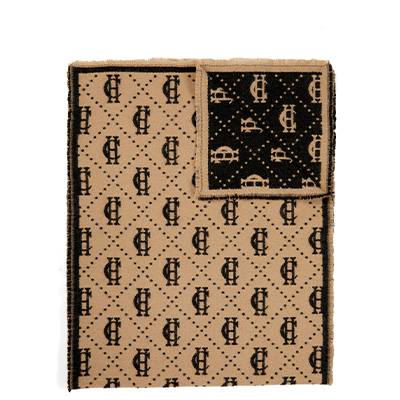 Lightweight Monogram Scarf (Tan Black)