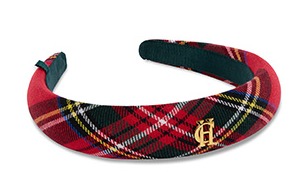 Narrow Headband (Red Tartan)