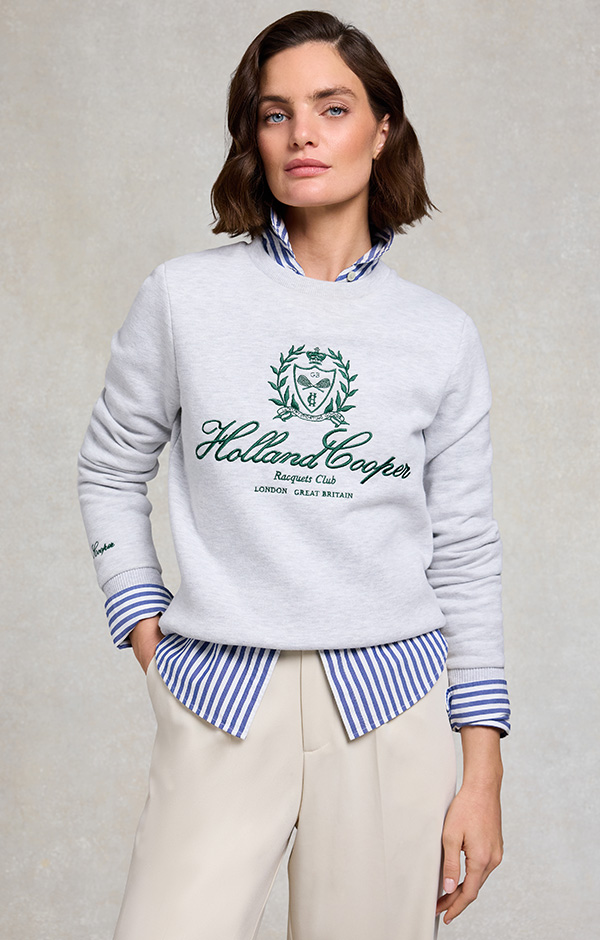 Collegiate Crew Neck Sweat (Ice Marl)