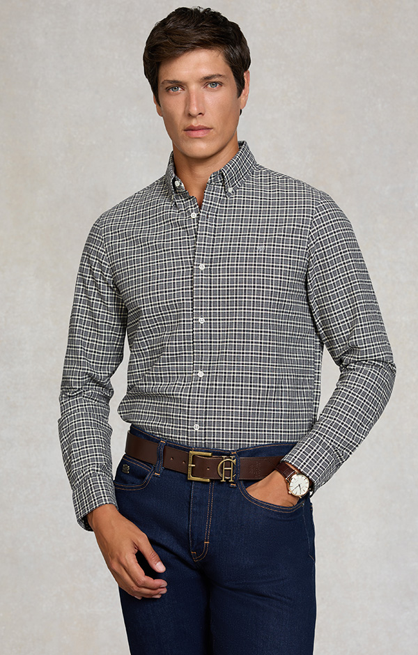 Men's Classic Woven Button Down Shirt (Copthorne Grey)