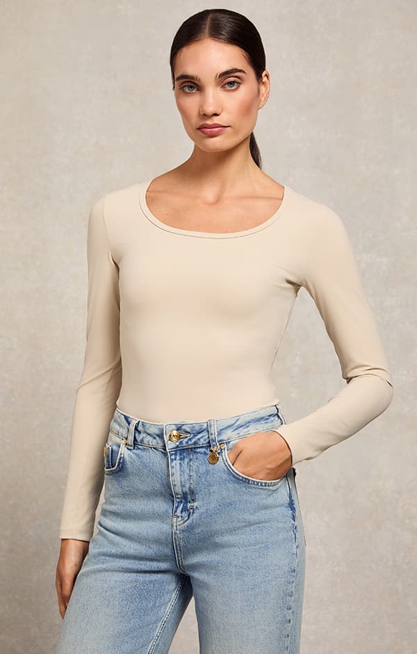 Supersoft Long Sleeve Top (Beige)