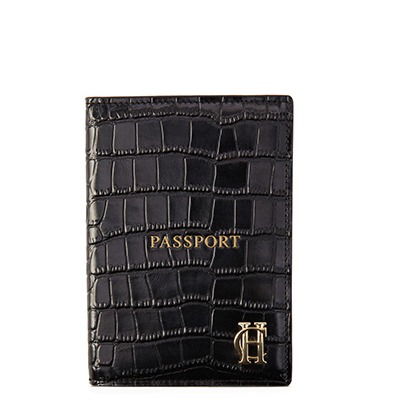 Passport Holder (Black Croc)