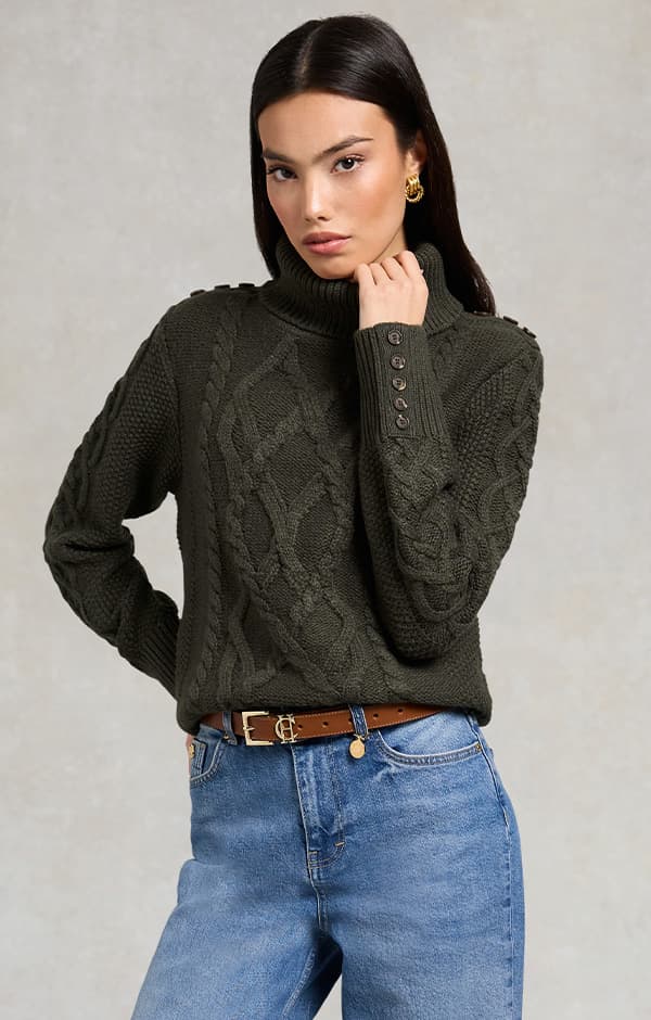 Cortina Roll Neck Knit (Fern Green)