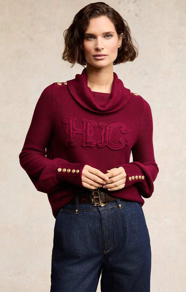 Daisy Roll Neck Knit (Wine)