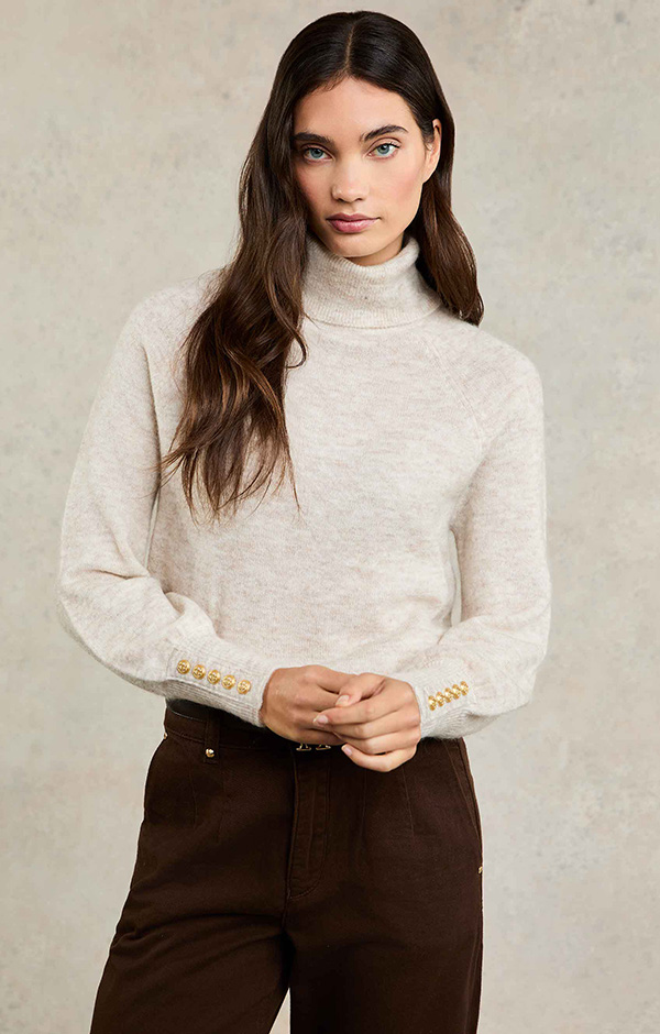 Maisie Roll Neck Knit (Barley)