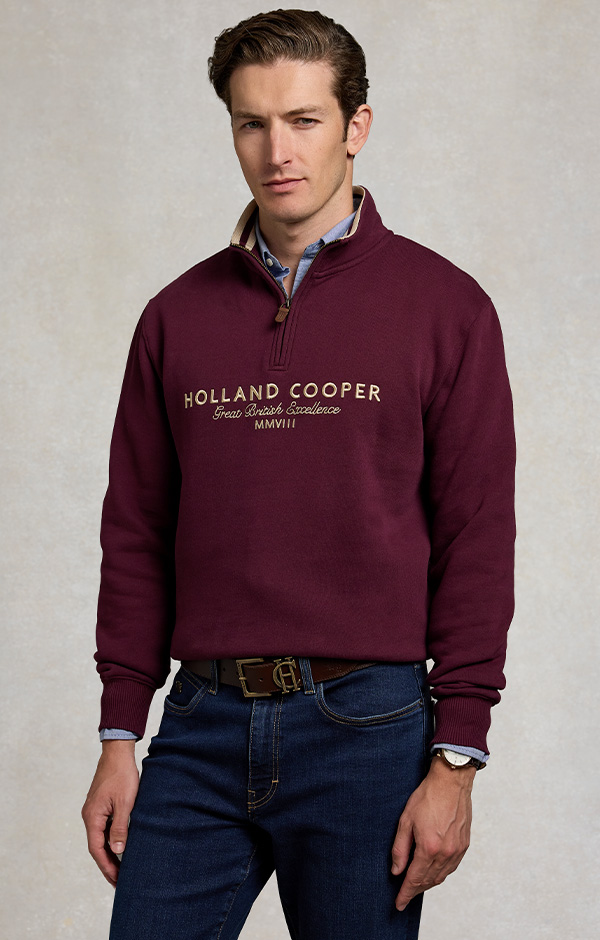 Men's Heritage Quarter Zip Sweat (Mulberry)