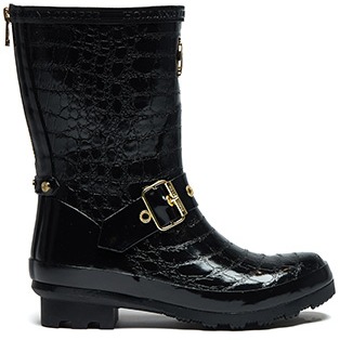 Sherpa Lined Chelsea Wellington (Black Croc)