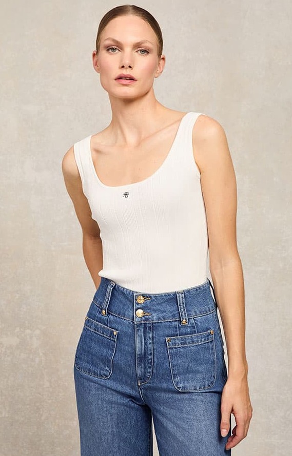 Ruby Knitted Vest (White)