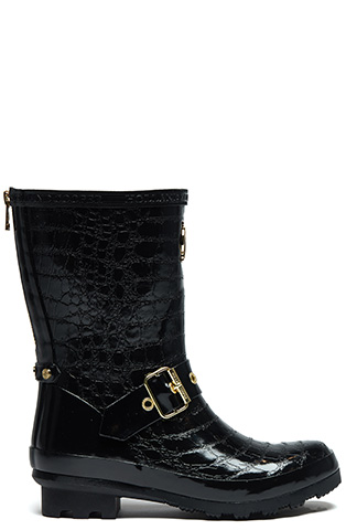 Sherpa Lined Chelsea Wellington (Black Croc)