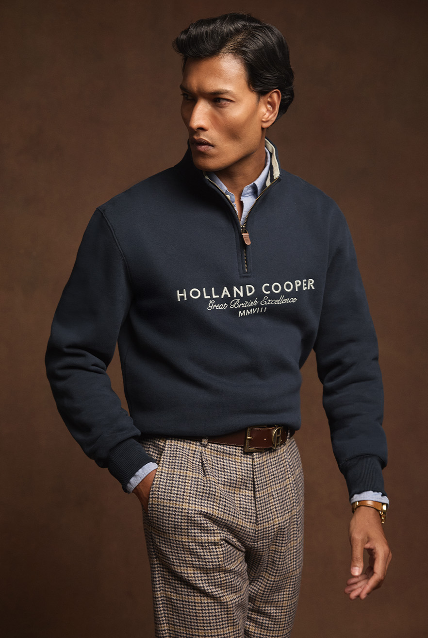 Men's Heritage Quarter Zip Sweat (Ink Navy)