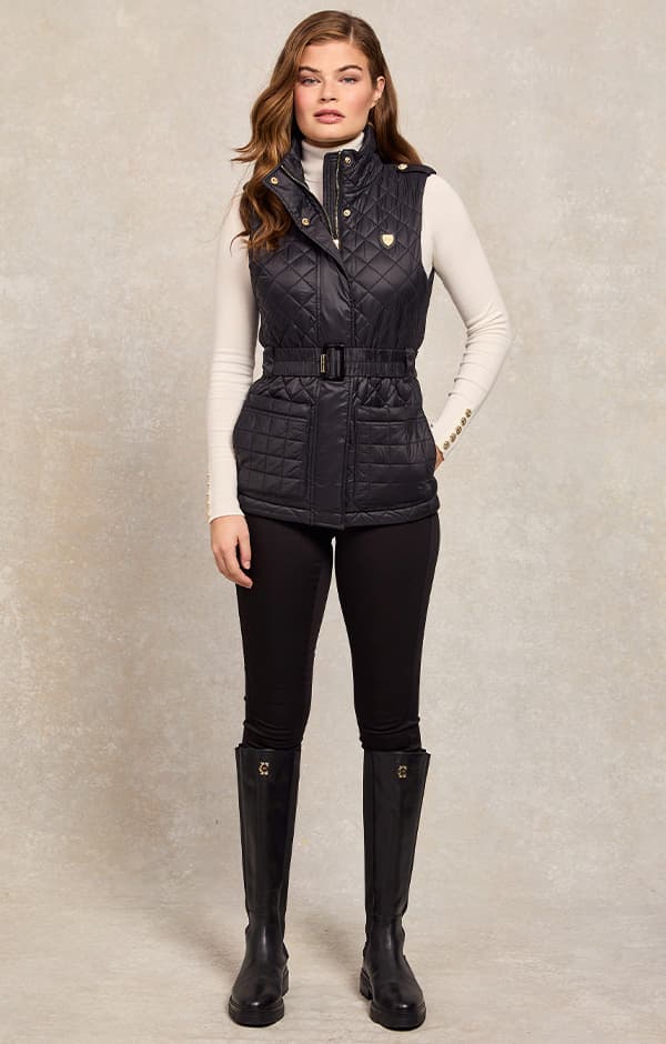 Juliana Belted Gilet (Black)
