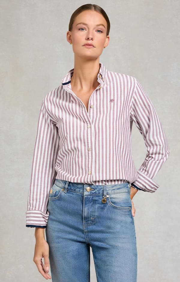 Oxford Shirt (Burgundy Stripe)