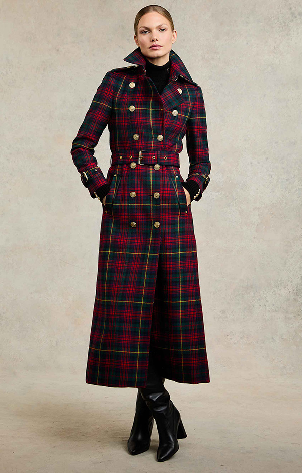 Full Length Marlborough Trench Coat (Logan Tartan)