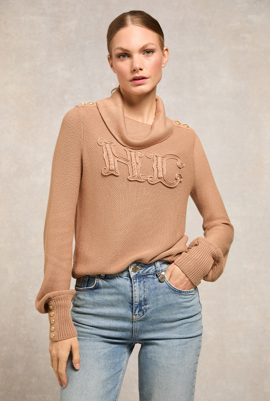 Daisy Roll Neck Knit (Camel)