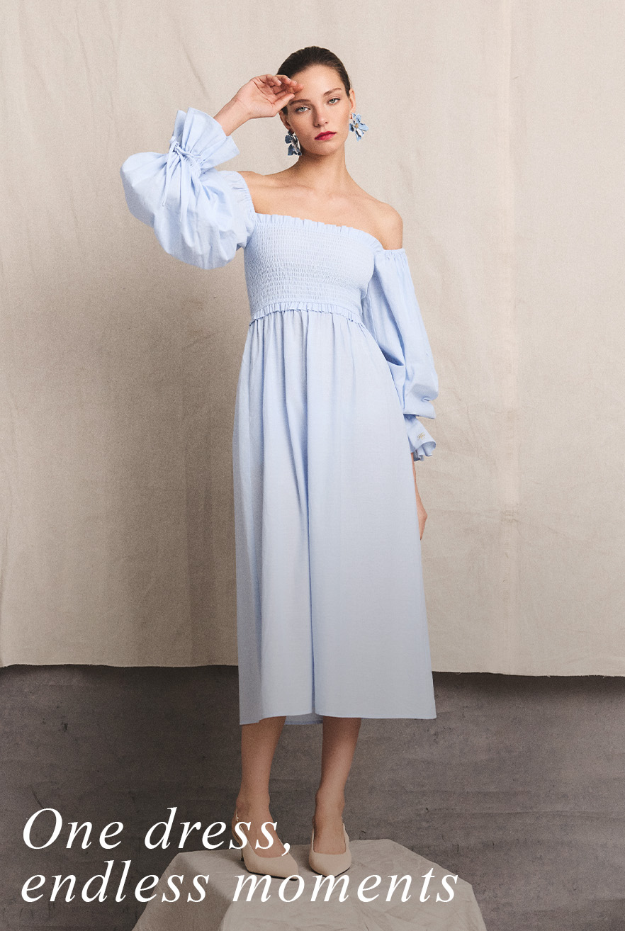 Smock Dress (Pale Blue Chambray)