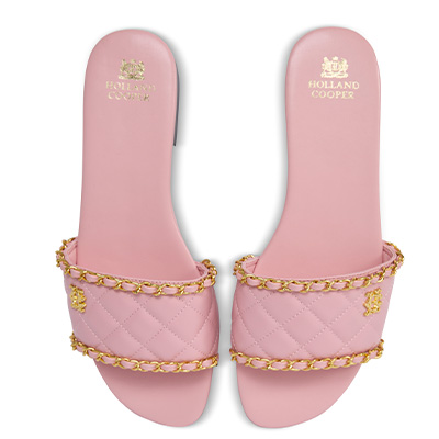 Quilted Pimlico Slide (Peony)