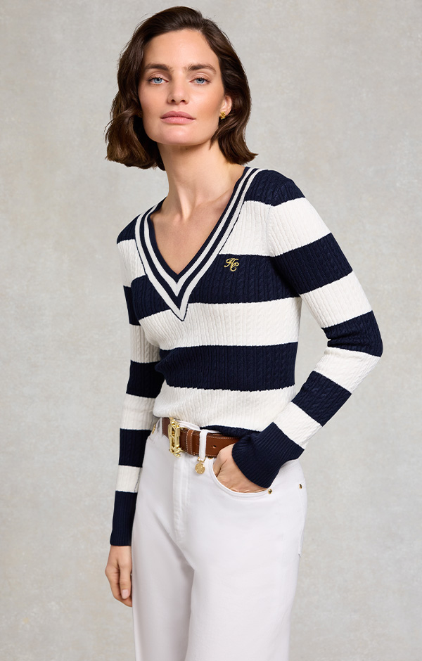 Badminton Knit (Ink Navy Stripe)