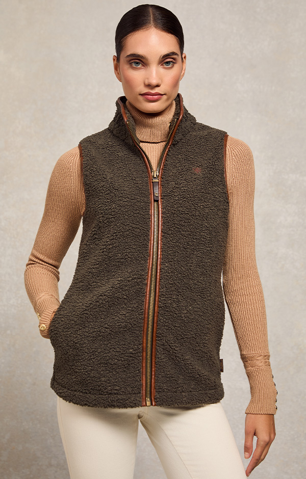 Country Fleece Gilet (Khaki Borg)