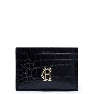 Chelsea Card Holder (Black Croc)