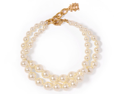 2 Layer Pearl Bracelet (Champagne Gold)