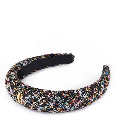 Narrow Headband (Black Sparkle Boucle)