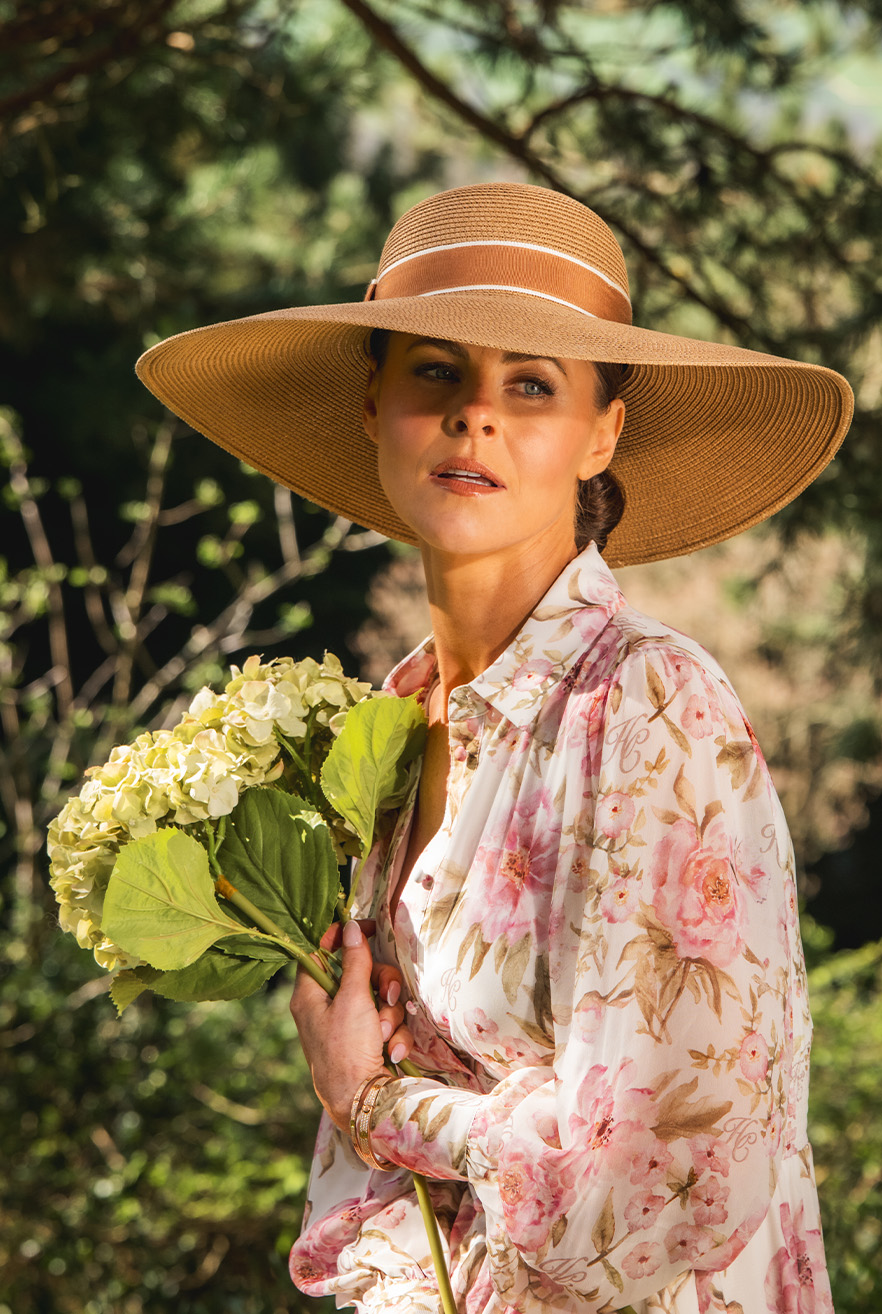 Amalfi Wide Brim Hat (Camel Tan)