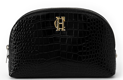 Chelsea Makeup Bag (Black Croc)