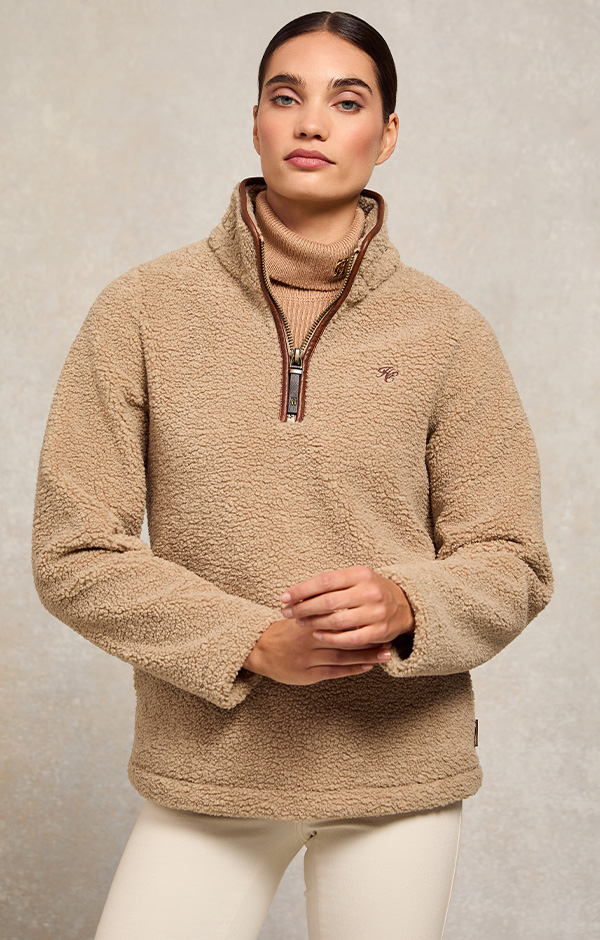 Country Fleece Quarter Zip (Natural Borg)