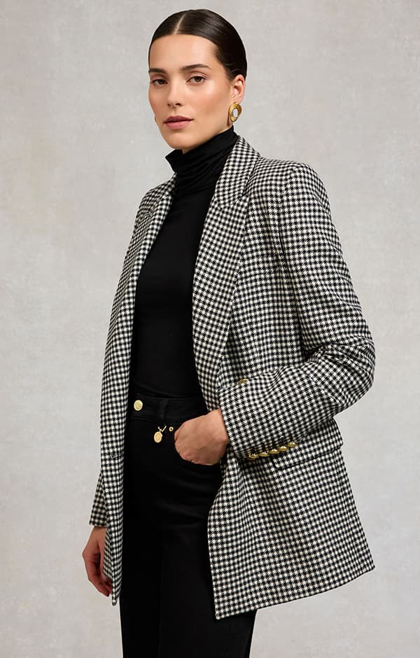 Belgravia Blazer (Black & White Puppy Tooth)