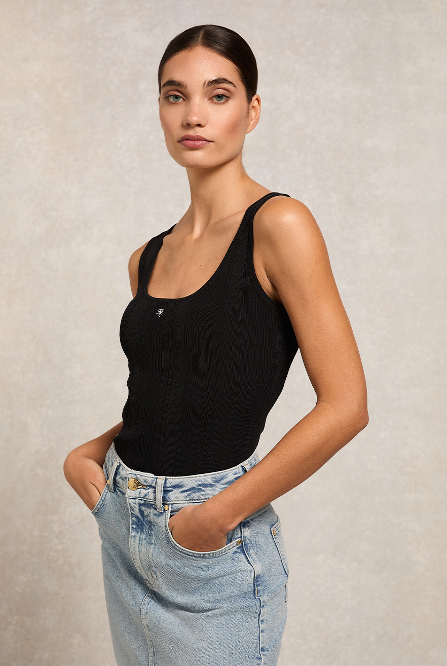 Ruby Knitted Vest (Black)