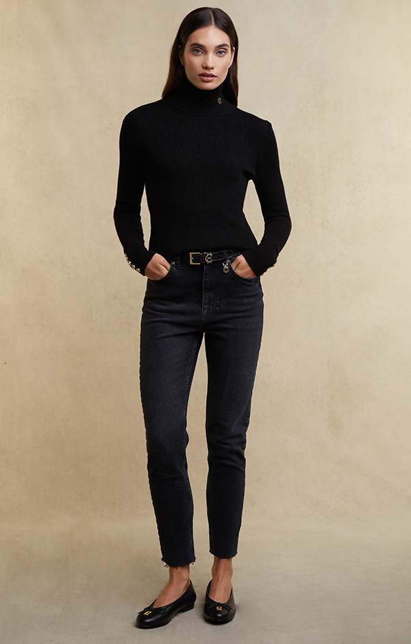 High Rise Slim Jean (Washed Black)
