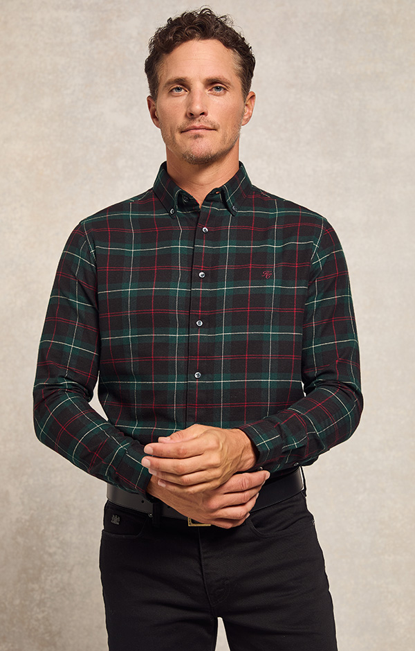 Mens Classic Button Down Shirt (Emerald)