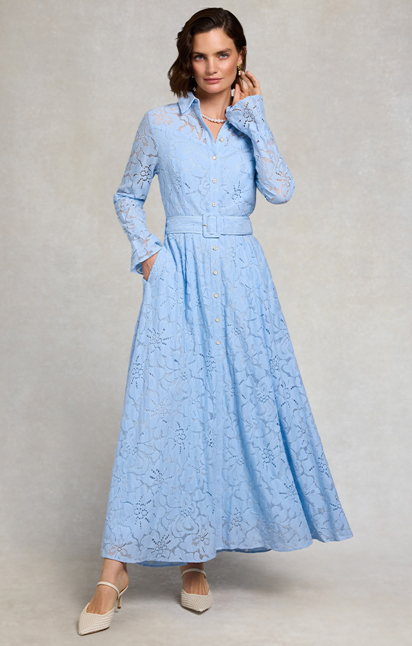 Annabel Lace Dress (Pale Blue)