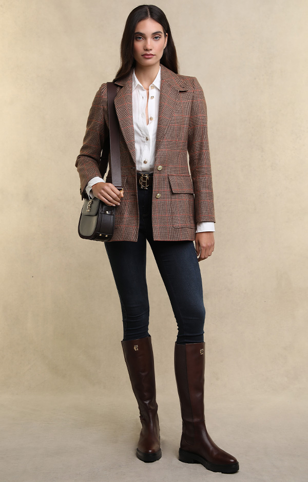 Paddington Blazer (Clarence Check Merlot)