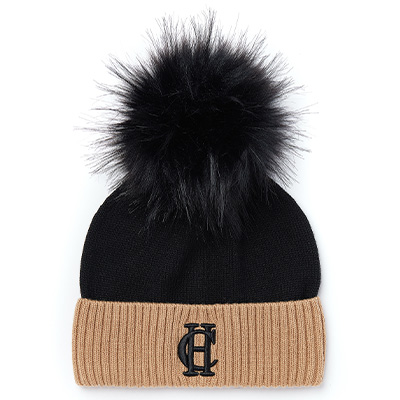 Chelsea Merino Bobble Hat (Black)