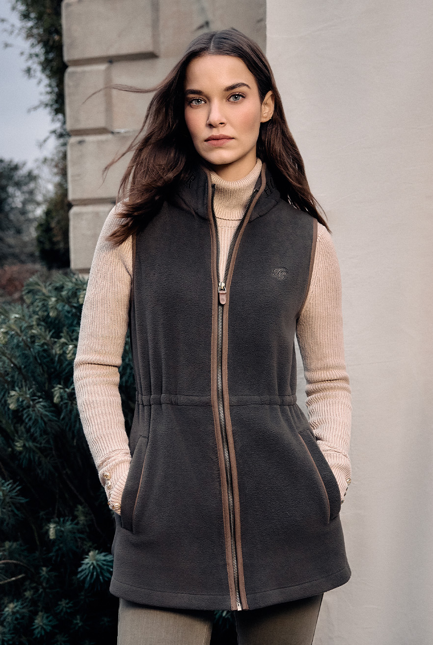 Country Longline Fleece Gilet (Khaki)