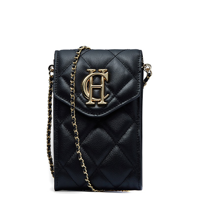 Knightsbridge Phone Pouch (Black Quilted)