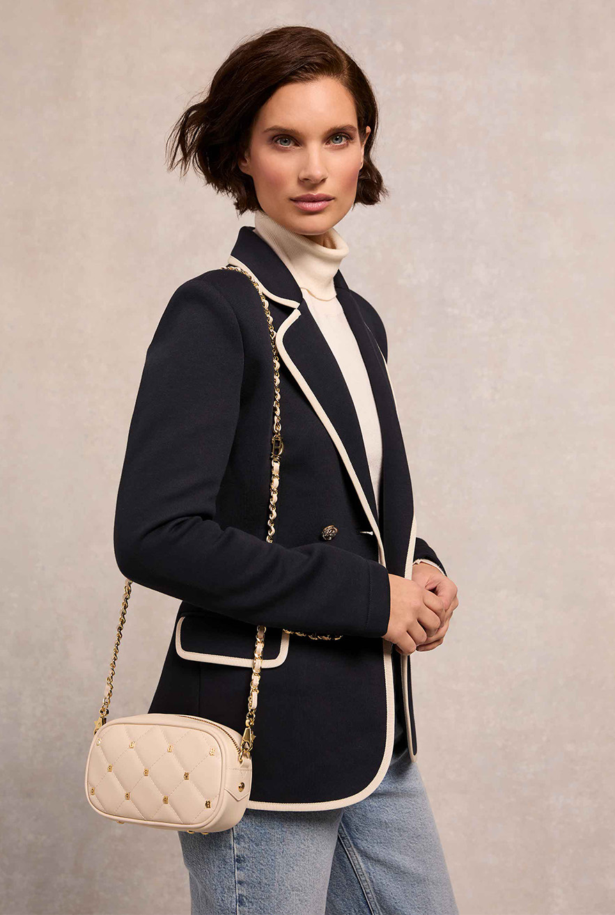Soho Mini Quilted Camera Bag (Cream)