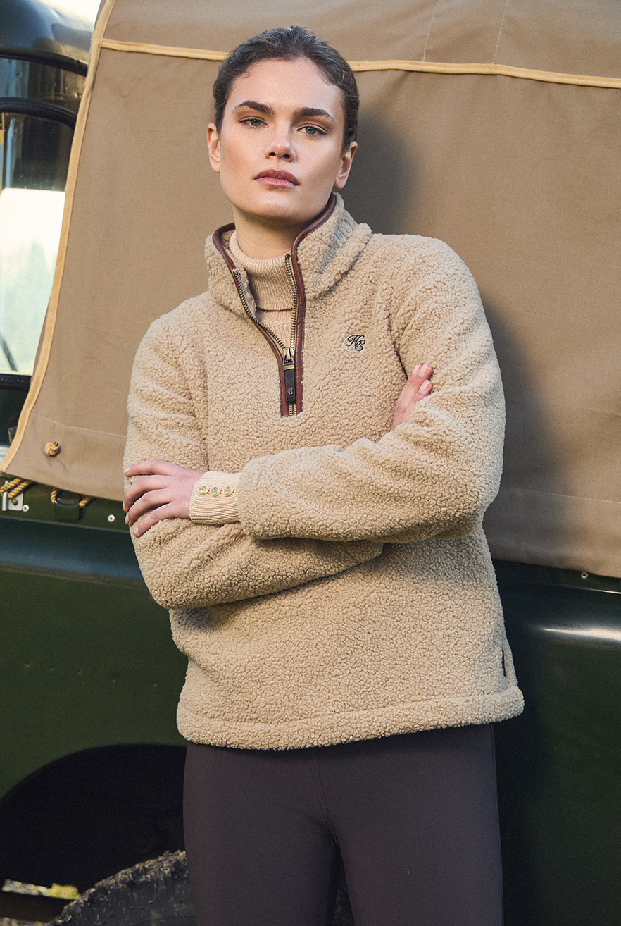 Country Fleece Quarter Zip (Natural Borg)