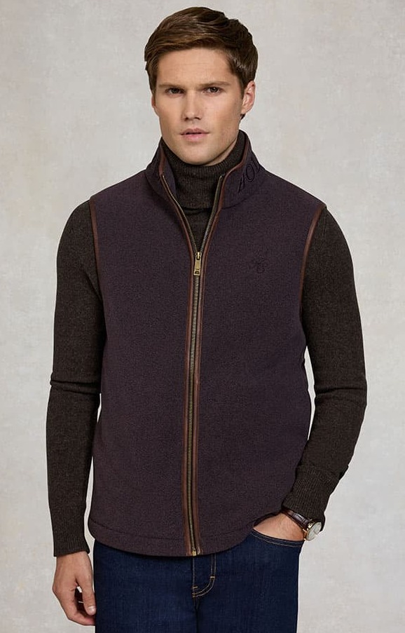 Men's Country Fleece Gilet (Claret)