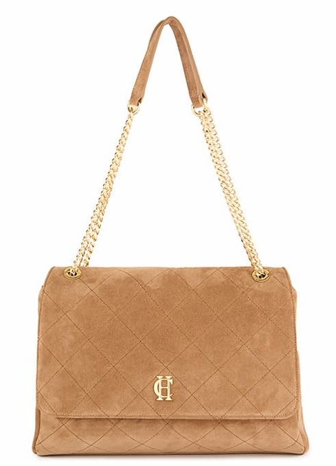 Milan Shoulder Bag (Light Tan Suede)