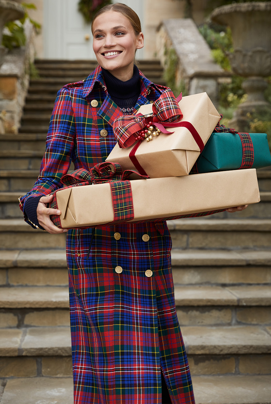 Full Length Marlborough Trench Coat (Macpherson Tartan)