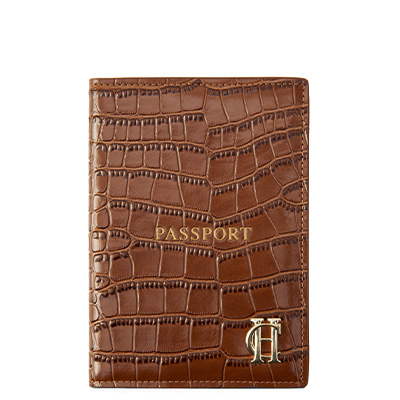 Chelsea Passport Holder (Tan Croc)