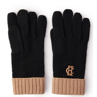 Chelsea Logo Knitted Gloves (Tan Black)