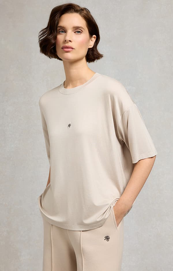 Oversized Monogram Tee (Stone)