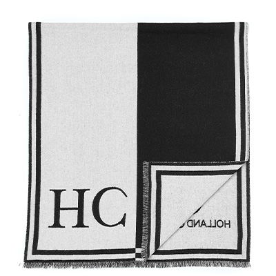 Regency Monogram Scarf (Black White)