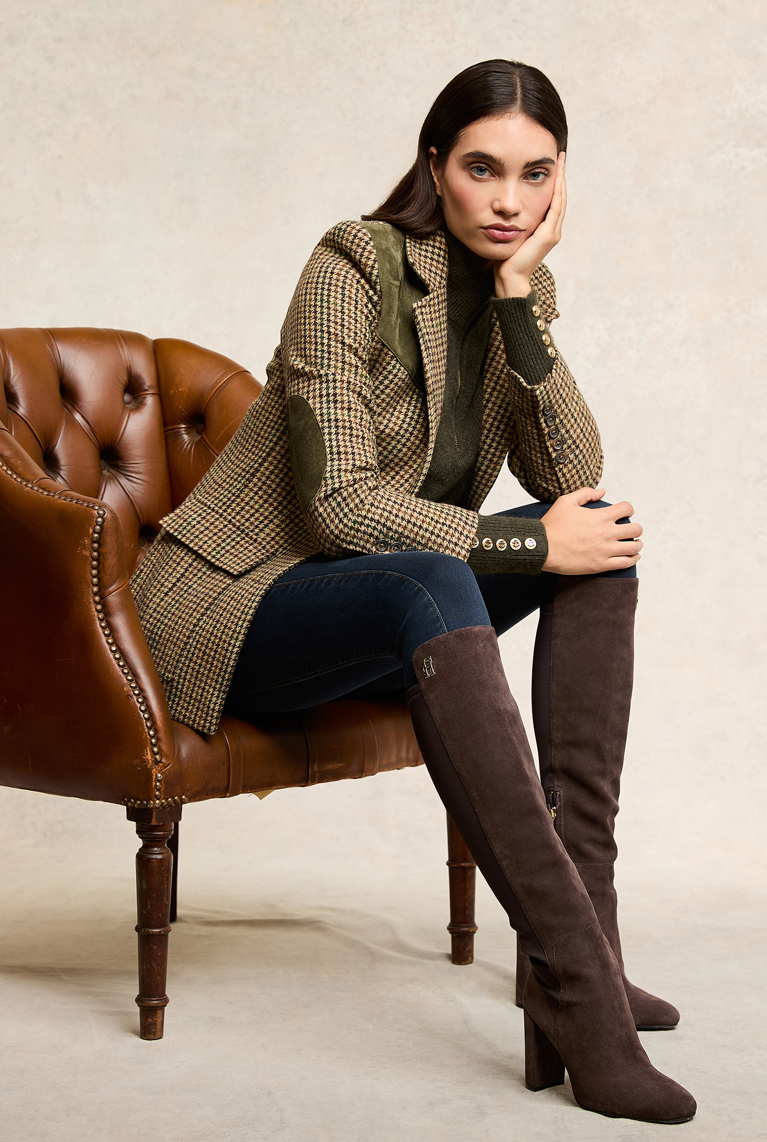 Shop Boots - Kensington Knee Boot (Chocolate Suede)